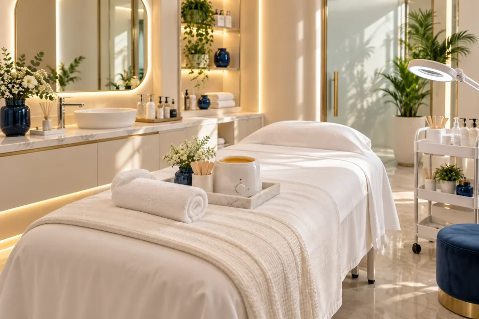 Waxing treatment room